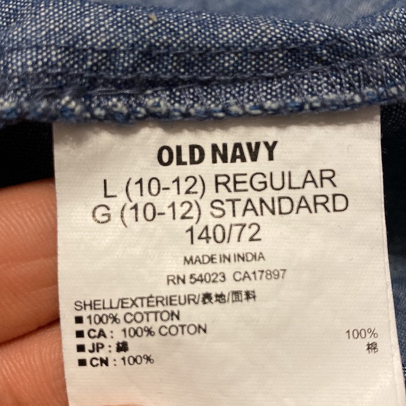 Like NEW Girl’s Size L Cotton Soft Denim Old Navy Maxi Dress- Lace Fitted Bodice - Picture 6 of 6